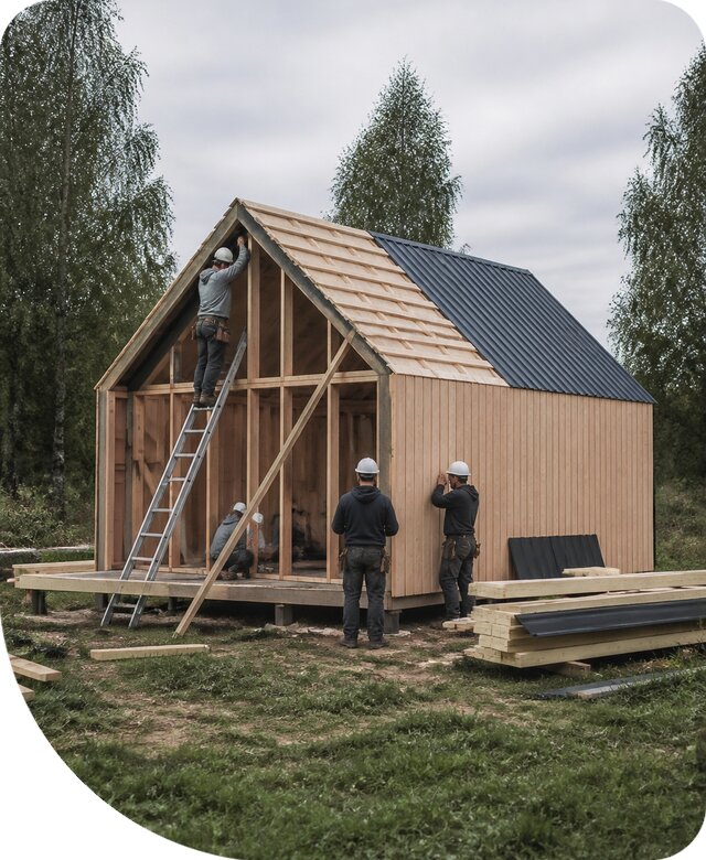 Строительство хозблока в стиле барнхаус под ключ в Владимире